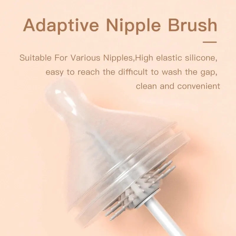 Set 3 în 1 Perie pentru Biberoane din Silicon + Perie pentru Suzetă Bebelusi și Sticlă pentru Curățare