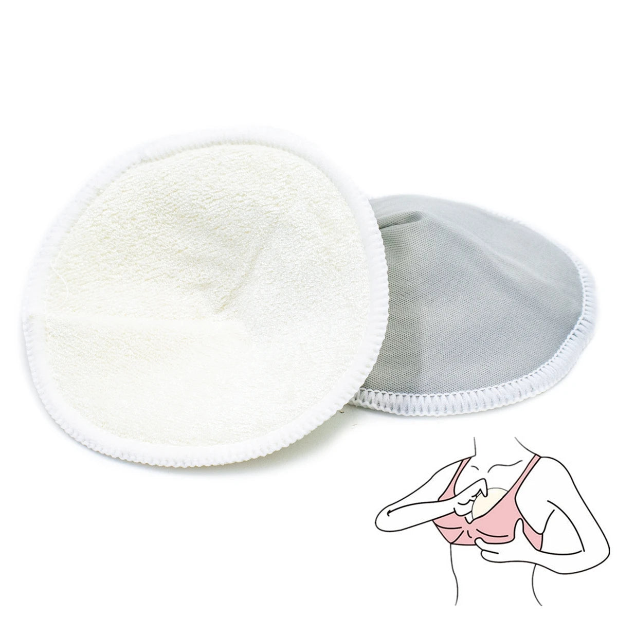 2 Perne de Alăptare din Bambus Organic - Reutilizabile