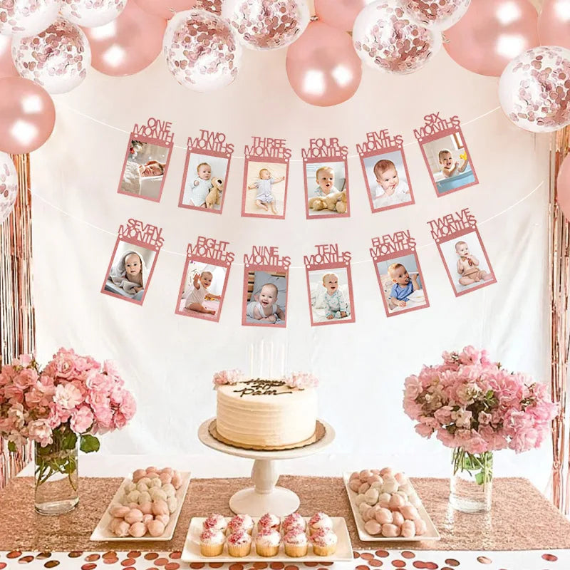 Banner Foto pentru Aniversare Bebeluș - Decorațiune Petrecere 1 an