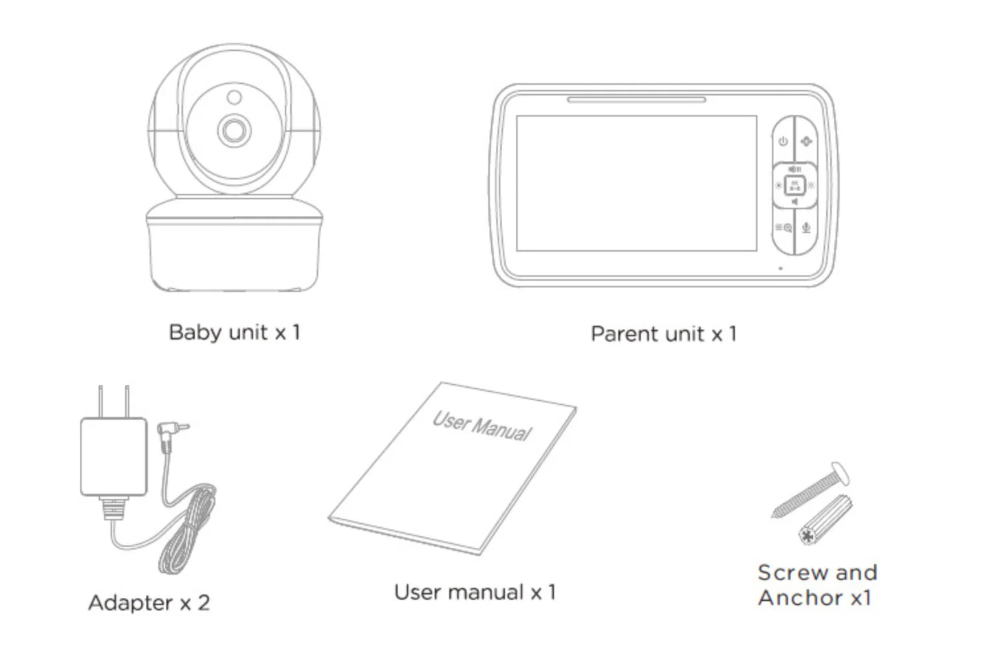Monitor Video pentru Bebeluși Babystar 5 Inch cu Cameră Pan-Tilt-Zoom și Audio Bidirecțional
