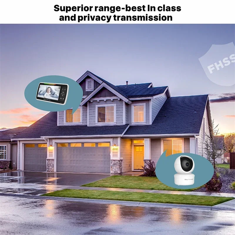 Monitor Video pentru Bebeluși Babystar 5 Inch cu Cameră Pan-Tilt-Zoom și Audio Bidirecțional