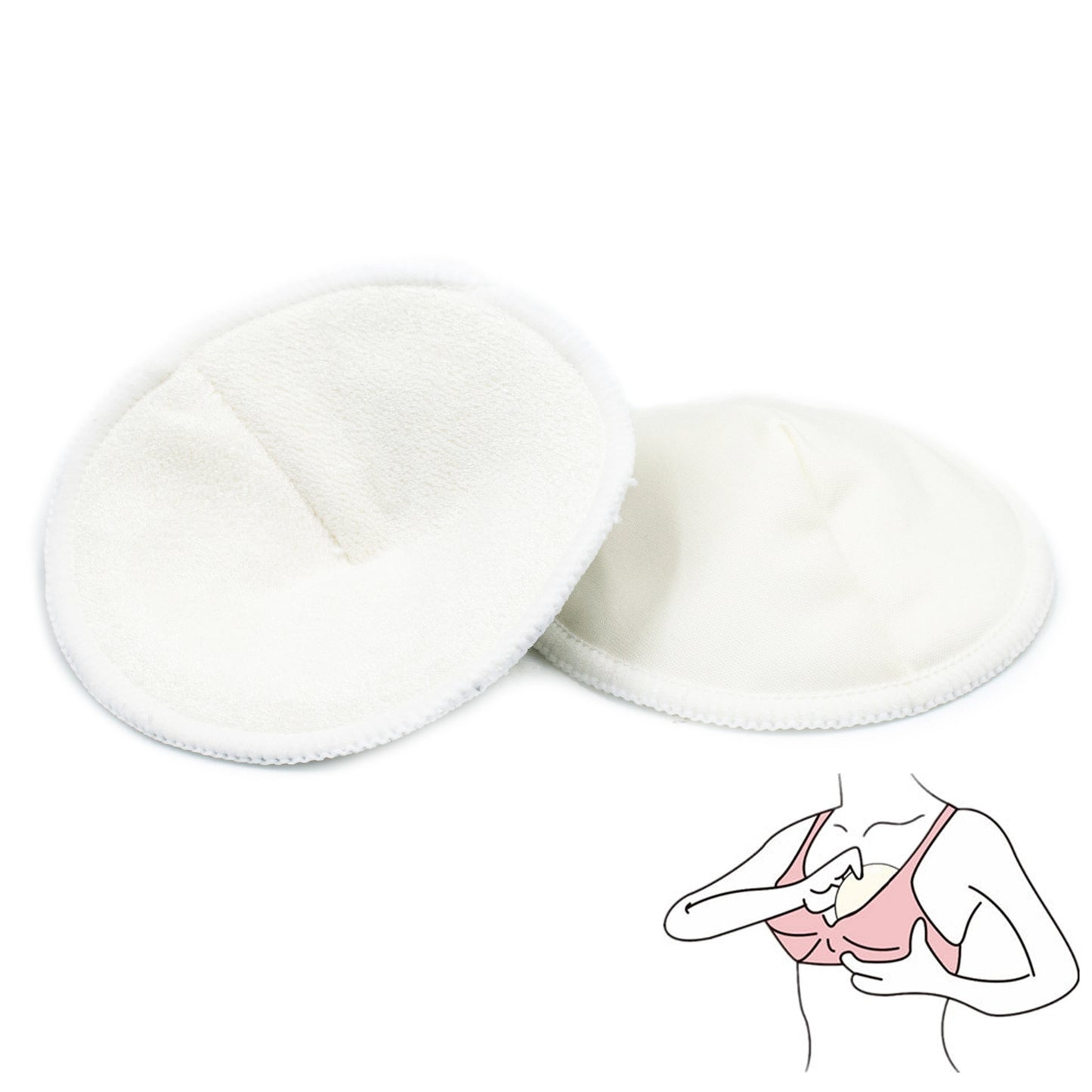 2 Perne de Alăptare din Bambus Organic - Reutilizabile