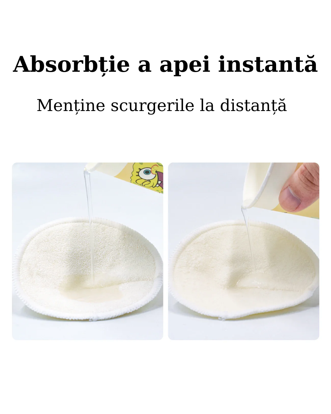 2 Perne de alăptare din bambus organic reutilizabil
