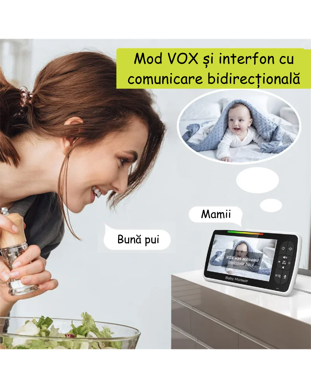 Monitor audio-video pentru bebeluși babystar