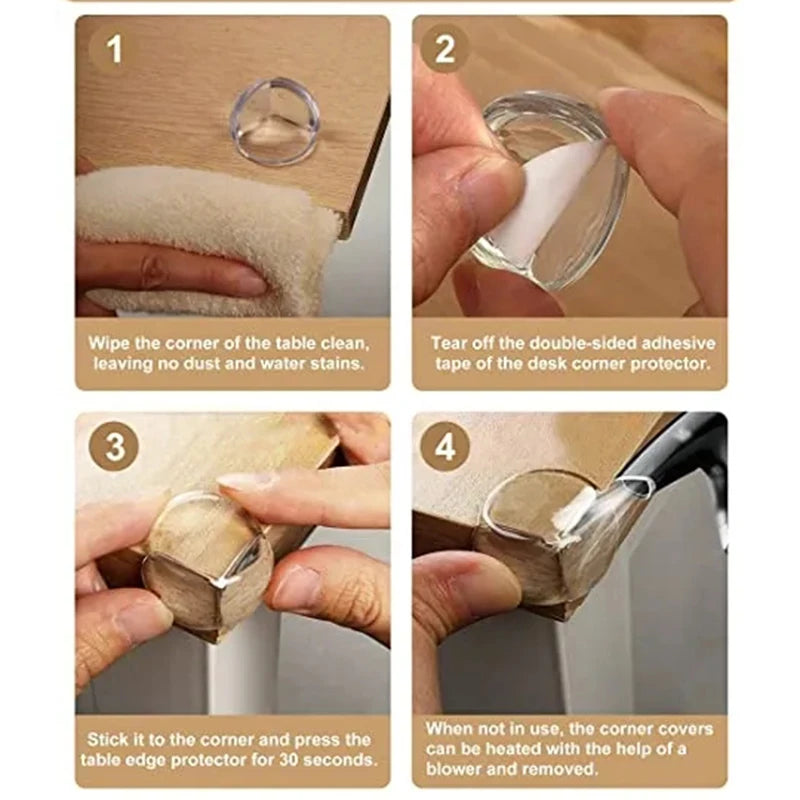 Protector Colțuri și Margini pentru Copii Anti-Șoc din Silicon Transparent