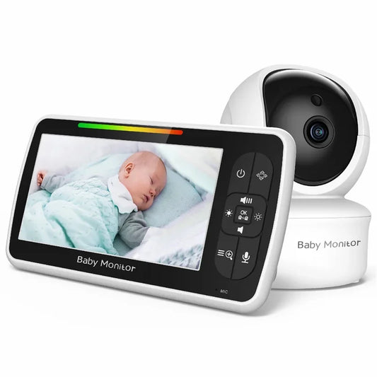 Monitor Video pentru Bebeluși Babystar 5 Inch cu Cameră Pan-Tilt-Zoom și Audio Bidirecțional