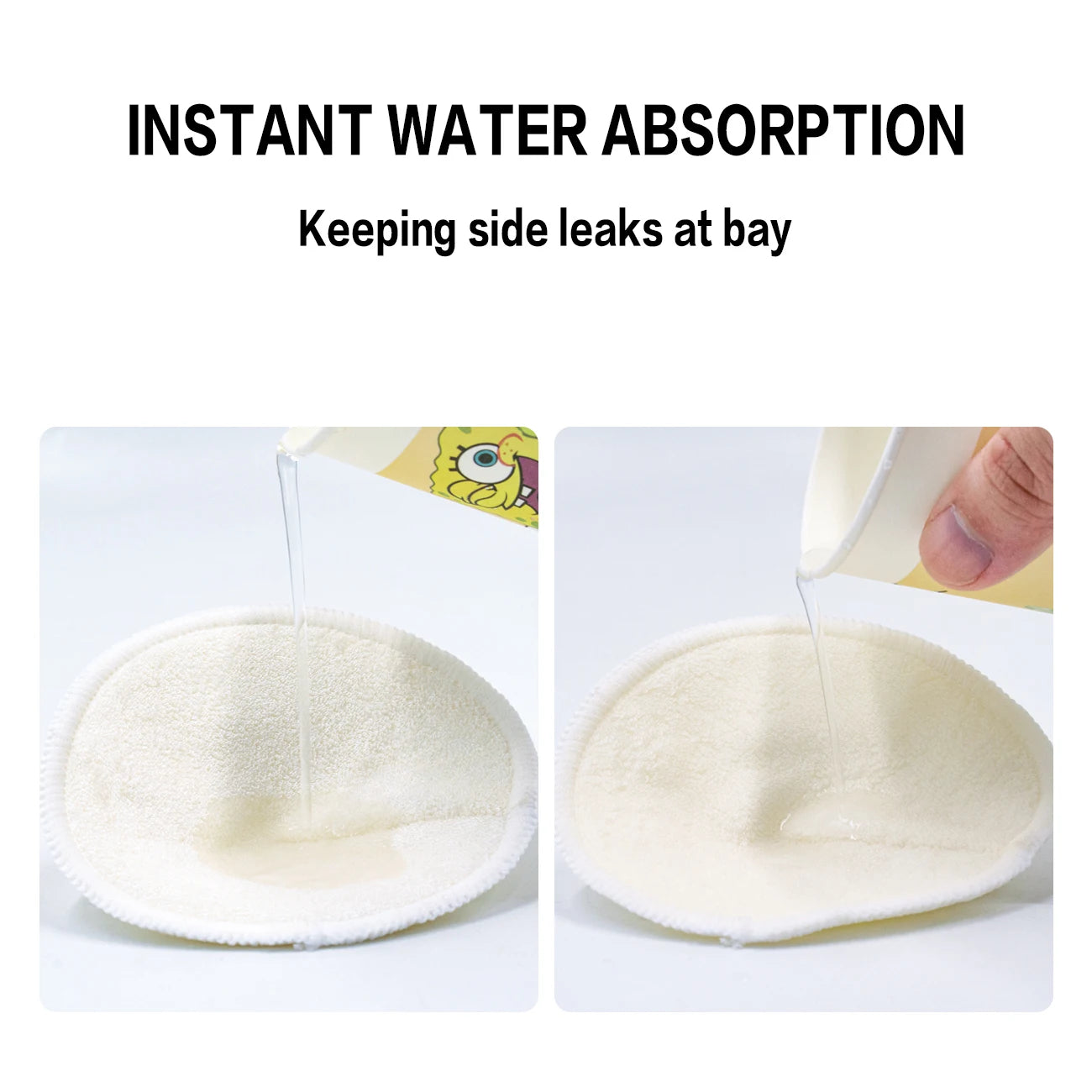 2 Perne de Alăptare din Bambus Organic - Reutilizabile