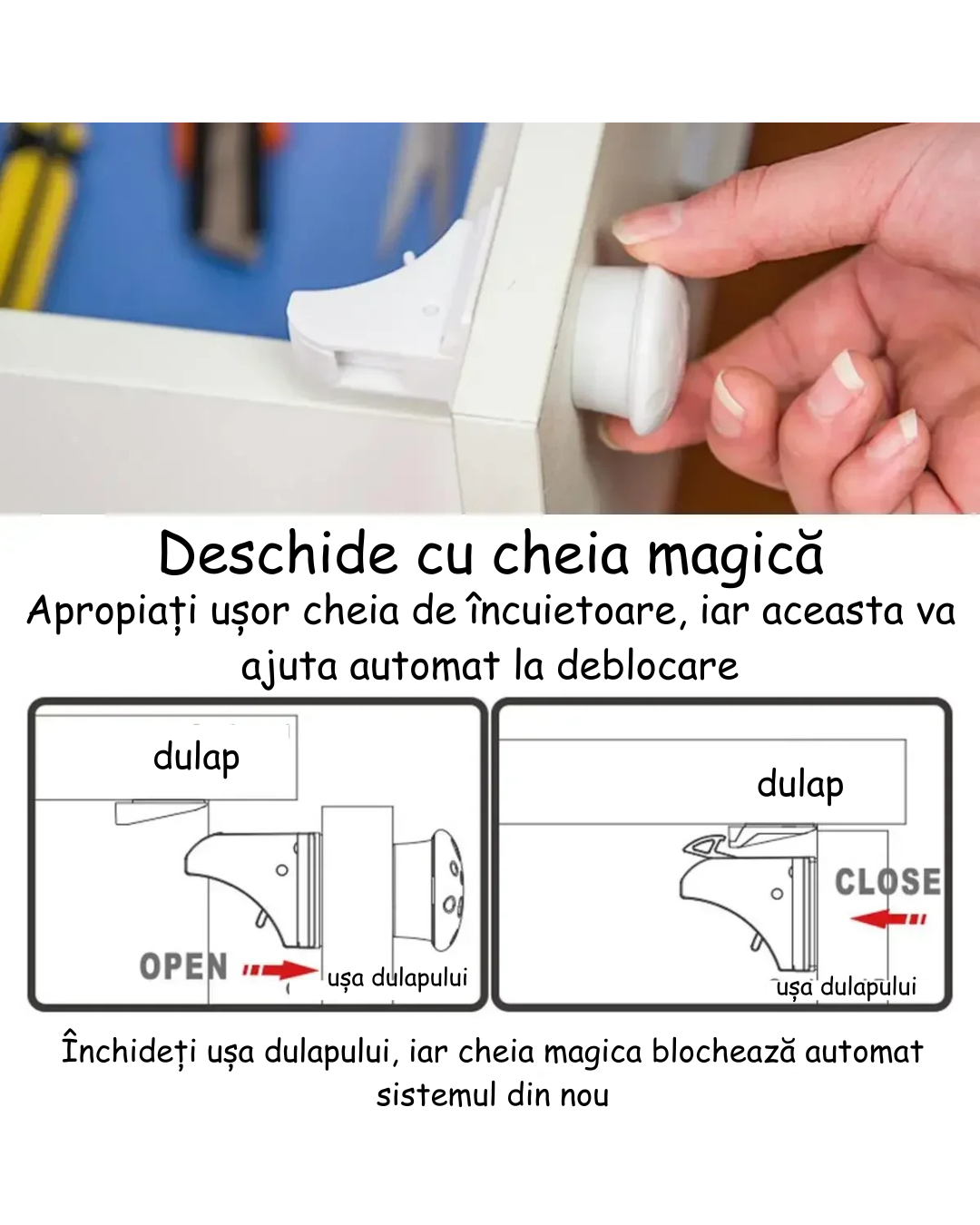 Închidere Magnetică pentru Copii